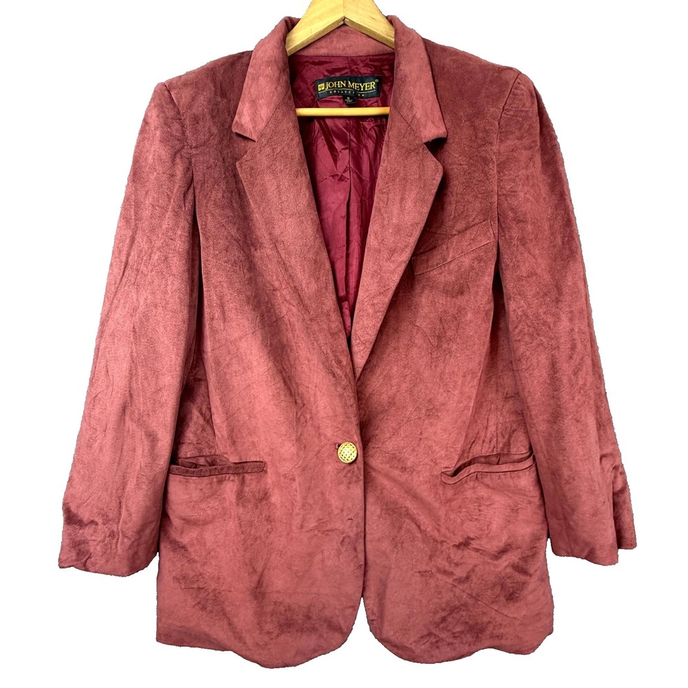Vintage John Meyer Collection Blazer Jacket Women 8 Red Single Breasted Business